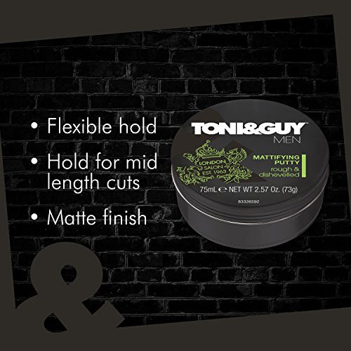 Toni & Guy Men Mattifying Putty, 2.7 oz (Toni&Guy Workable Matte Paste 75ml)