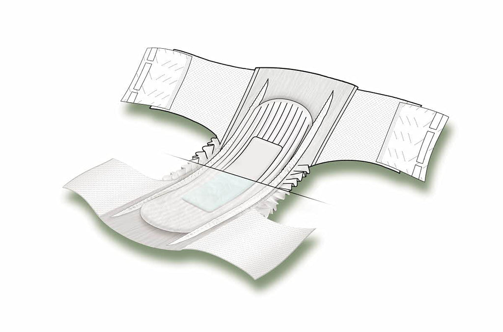 FitRight Extended Wear Stretch Briefs, Overnight Adult Diapers with Tabs, Size 1 (Case of 80)