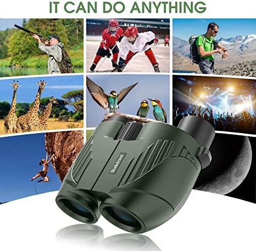20X25 Compact Binoculars for Adults and Kids,Large Eyepiece Waterproof Binocular，Easy Focus Small Binoculars for Bird Watching,Hiking and Concert, Green