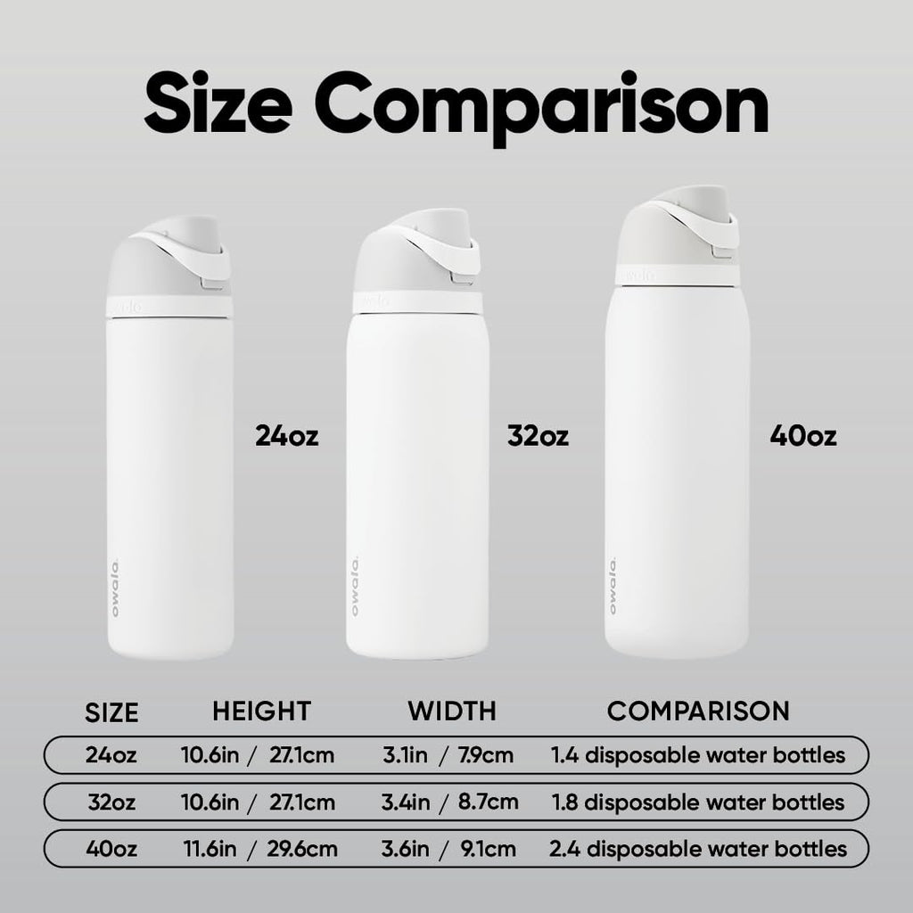 Owala FreeSip Stainless Steel Water Bottle 32 oz Shy Marshmallow