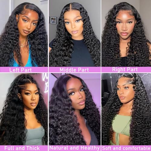 soHygge 28inch Deep Wave Lace Front Wigs Human Hair Pre Plucked 13x6 HD Lace Front Wigs Human Hair 200% Density Deep Wave Frontal Glueless Wigs Human Hair with Baby Hair for Women