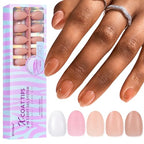 BTArtbox XCOATTIPS Gel Nail Tips - 640 Pcs Extra Short Almond Press On Nails, 5 Natural Colors Long Lasting Short False Nail, Soak Off Acrylic Fake Nails Extensions for Daily Nail Art