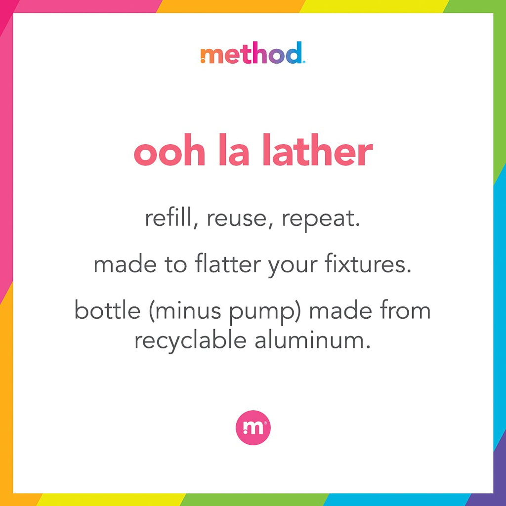 Method Foaming Hand Wash, Violet + Lavender, Reusable Silver Aluminum Bottle, 10 oz (Pack of 3)