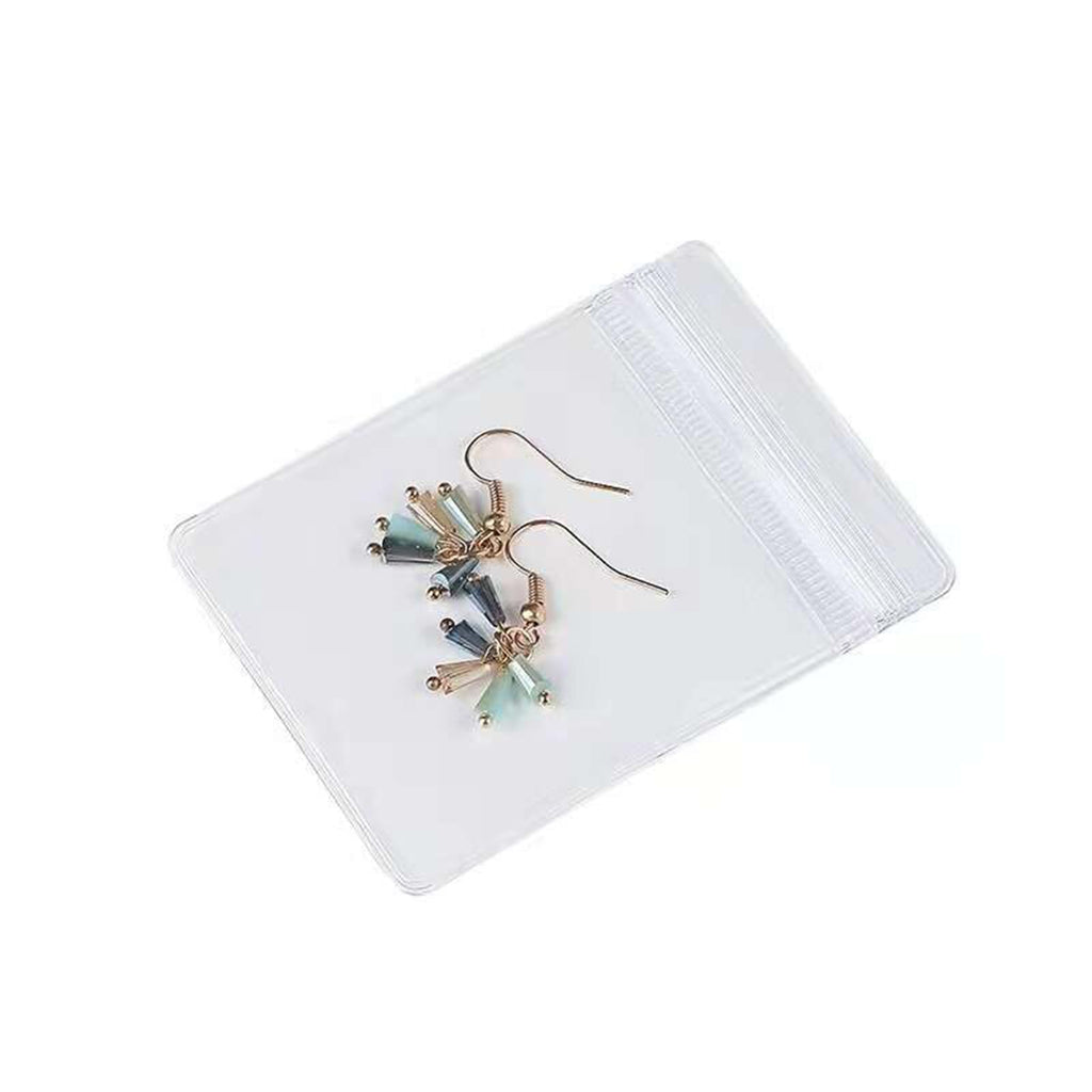 Small Plastic Bags, 100 Pcs Mini Baggies, Clear Plastic Jewelry Thick Self Sealing PVC Bags, Resealable Poly Baggies for Pill, Beads, Screws, Packaging (3.9x5.9"）