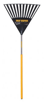 True Temper 2914912 Clog Free Poly Leaf Rake with 48 in. Hardwood Handle with Cushion Grip, 24 Inch