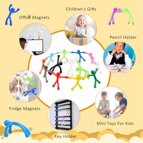 Magnetic Toys,Colourful Travel Toys,Magnet Men,Magnetic People,Fridge Magnets,Magnets for Kids,Whiteboard,Easter,Refrigerator,Office - 20Pack