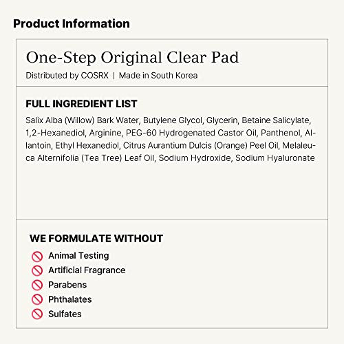 COSRX BHA Toner Pads, 70 Sheets, Exfoliating Pads for Dead Skin & Blackheads, Minimize Pores, Prevent Breakouts, Improve Skin Texture, Korean Skin Care
