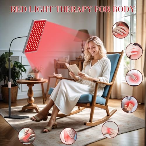 Red Light Therapy for Body: Infrared Light Therapy Panel Lamp with Stand, 660nm Deep Red and 850nm Near Infrared LED Device at Home for Face and Body