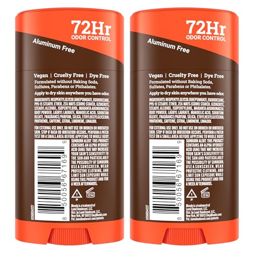 Mando Whole Body Deodorant For Men - Smooth Solid Stick - 72 Hour Odor Control - Aluminum Free, Baking Soda Free, Skin Safe - 2.6 Ounce (Pack of 2) - Cedar Grove