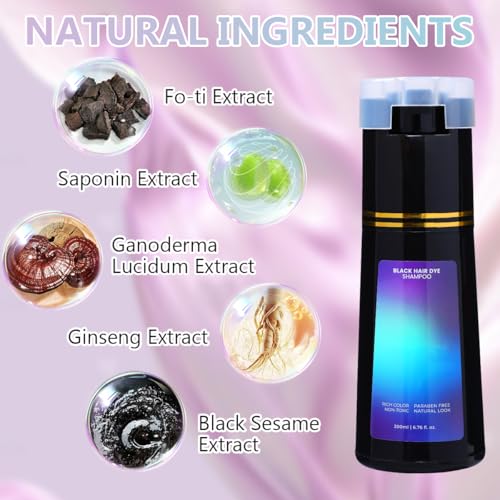 Polar Hair Dye Shampoo, Polar Hair Care, Polar Hair Care Instant Dye Shampoo, Natural Hair Color Shampoo for Gray Hair Coverage, Suitable for Women & Men (Dark Brown)