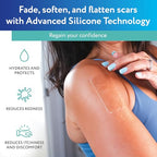 ScarAway Advanced Clear Silicone Scar Sheets, Medical Grade Silicone Strips (1.5" x 3") Scar Treatment and Prevention for Surgical, Burn, Body, Hypertrophic & Keloid Scar Treatment, 10 Clear Sheets