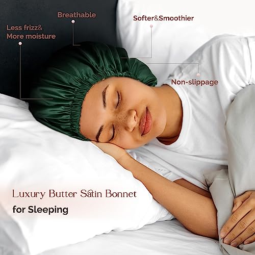YANIBEST Double Layer Satin Bonnet Silk Bonnet Adjustable Hair Bonnet for Sleeping Hair Bonnets for Women Curly Natural Hair