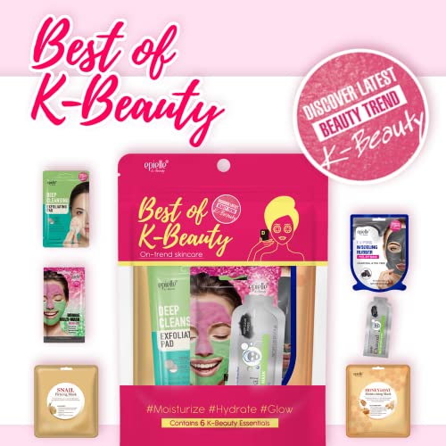 Epielle All In One Kit, cleansing, facial sheet mask, peel off, Fun facial mask Kit, Moisturizing Facial Skincare for Sensitive Skin & Acne | Spa Day Party, Mothers Day Gifts