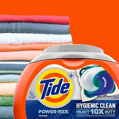 Tide Pods 76 pacs, Heavy Duty 10 X Power Pods, Hygienic Clean High efficiency (he) Laundry Detergent, 3.48kg/7.62 lb/122 oz