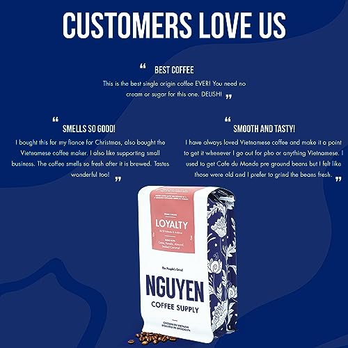 Nguyen Coffee Supply - Loyalty Signature Robusta & Arabica Blend: Medium Roast Premium Whole Coffee Beans, Vietnamese Single Origin, Low Acid, High Caffeine, Roasted in Brooklyn [5 Ib Bag]