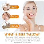 Beef Tallow for Skin, Beef Tallow and Honey Balm 4.2oz, Tallow Face Moisturizer, Organic Grass - Fed Whipped Beef Tallow and Honey Balm - Deeply Moisturizing for Face & Body, Softens Dry