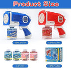 EagleStone 2 Bubble Guns Machine for Kids,8 Hole Light Up Bubble Maker with 4 Refill Solution and 10 Bubble Concentrate for Toddlers,Party Favors Birthday Fun Gifts for Girl Boy Outdoor Toy