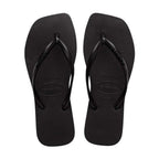 Havaianas Women's Slim Square Solid Flip Flops, Black, 7-8 Medium US