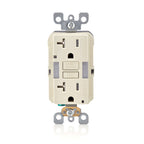 Leviton GFCI Outlet with Guidelight, 20 Amp, Self Test, Tamper-Resistant with LED Indicator Light, Replaces Plugged in Night Light, GFNL2-T, Light Almond