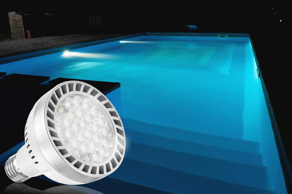 Bright Led Pool Light Bulb,120V 65W with 6000LM E27/E26 Base Pool Light Bulb Daylight White 6000K Swimming Pool Replacement for Most Pentair Hayward Light Fixtures