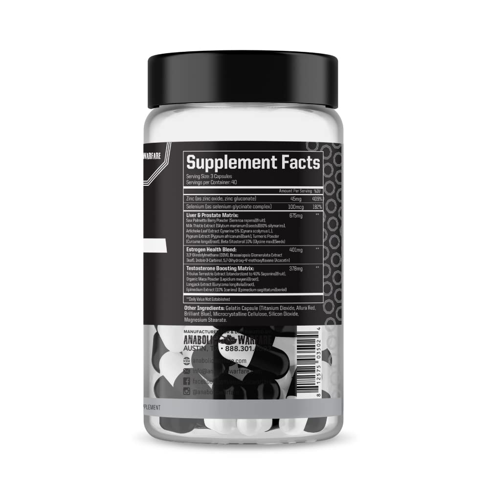 Anabolic Warfare Project PCT Supports Hormone Health, Promotes Post-Workout Recovery & Provides Liver Support - Made with Botanicals - 120 Capsules (40 Servings)