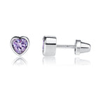 Cherished Moments Birthstone Heart Earrings, .925 Sterling Silver