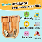 SummiDate Wooden Letter Piggy Bank| Piggy Bank for Boys Girls Toddler| Alphabet U Money Bank| Coin Bank Birthday Gift for Kids|Birthday Gift for Kids (U)