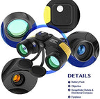 AOMEKIE Marine Binoculars for Adults 7X50 Military Waterproof Binoculars with Illuminated Rangefinder Compass BAK4 Prism IPX7 Fogproof for Boating Navigation Hunting Fishing Water Sports