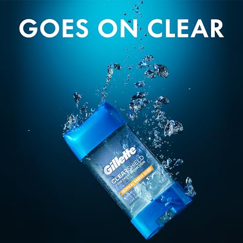 Gillette Antiperspirant and Deodorant for Men, 72hr Sweat & Odor Protection, Long Lasting Freshness, Anti-White Mark Technology, Clear Gel, Tropical Breeze Scent, 3.8 oz (Pack of 3)