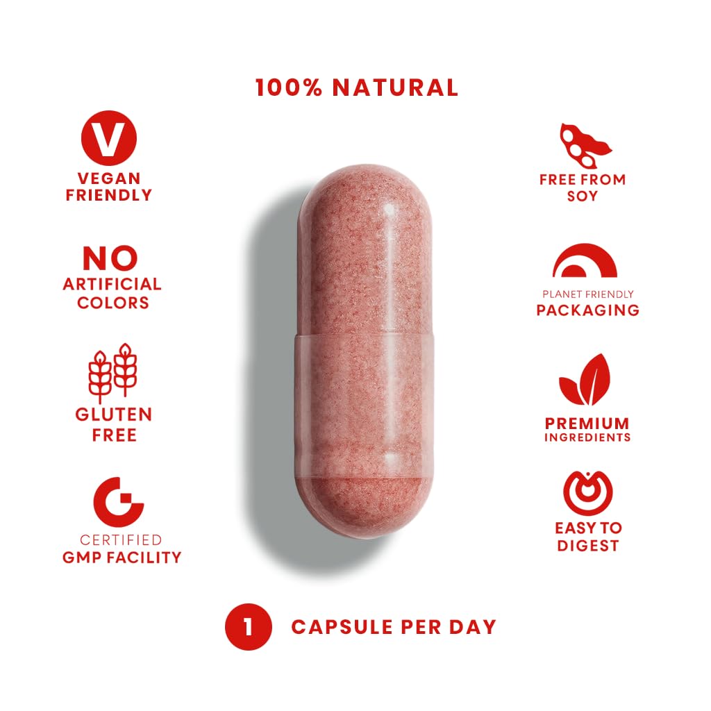 FeelGood Superfoods 1000mg Immune Support Capsules Made with 25 Organic Fruits and Vegetables, Strong Immunity Boosters with Vitamins A, C, D3, and Zinc, 60 Count