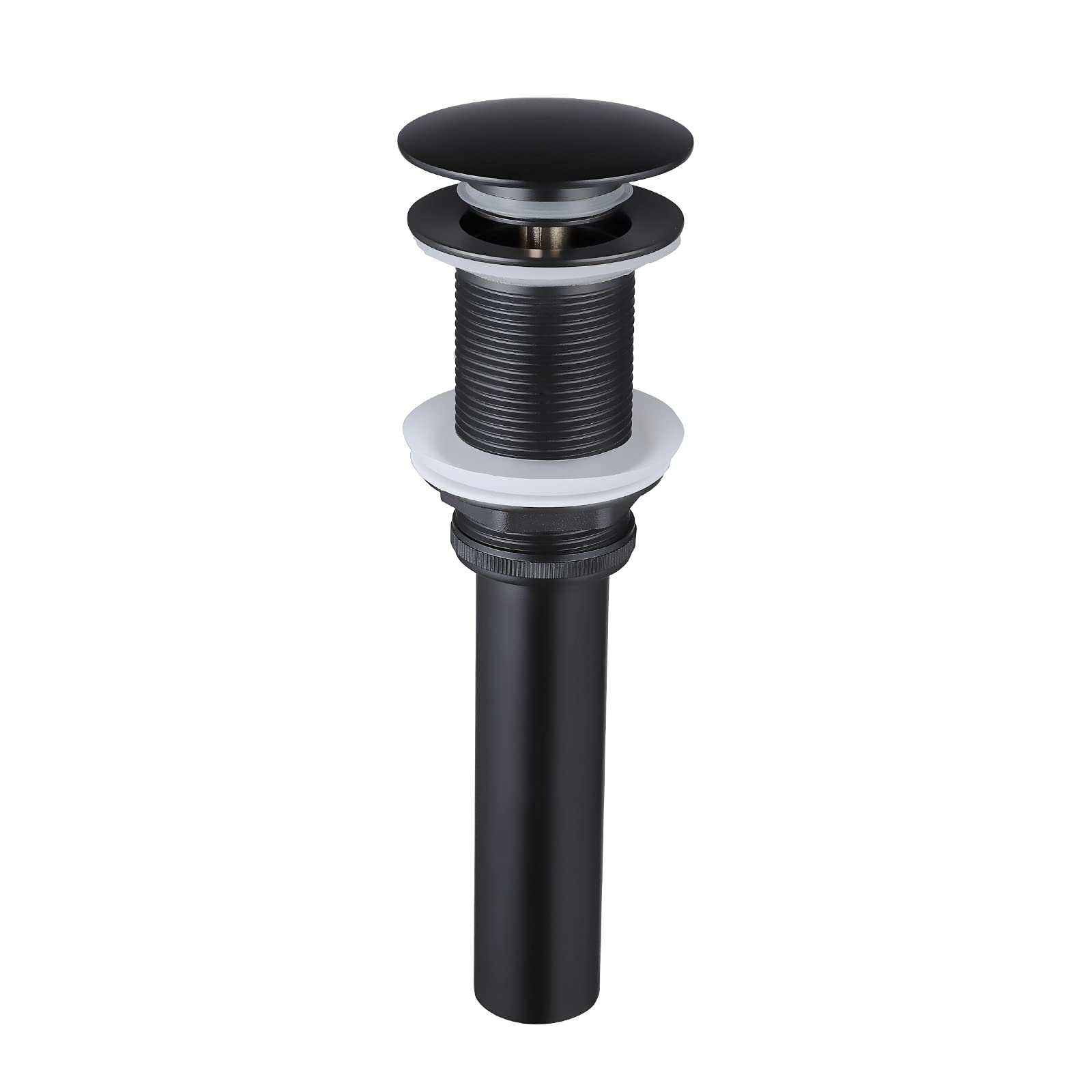 KES Bathroom Sink Drain Without Overflow Vessel Sink Lavatory Vanity Pop Up Drain Stopper Matte Black for 1.6"-1.9" Sink Hole, All Metal Rustproof Brass and 304 Stainless Steel, S2008D-BK