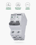 Chtaixi AC Miniature Circuit Breaker, 32 Amp 120V/240V 2 Pole DIN Rail Mount Circuit Breaker, Thermal Magnetic Trip, Solar AC Disconnect Switch MCB C32
