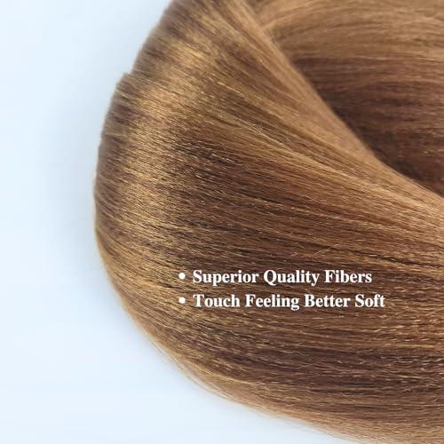 Braiding Hair Pre stretched Gold Brown Prestretched Braiding Hair for Black Women Twist Kids Ez Braid Braiding Hair Synthetic Knotless Colored Hypoallergenic Hair extensions Boho braids