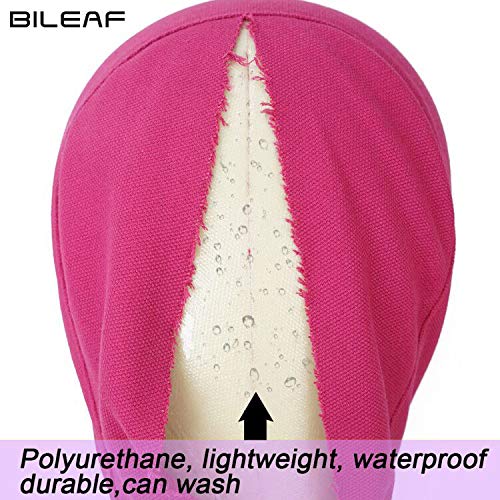 Bileaf 24 Inch Poly Canvas Block Wig Mannequin Head With Stand Pink Styling Manikin Head Set Display Canvas Wig Head with Mount Holes(Rosy Head)