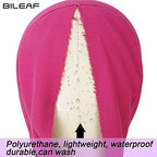 Bileaf 24 Inch Poly Canvas Block Wig Mannequin Head With Stand Pink Styling Manikin Head Set Display Canvas Wig Head with Mount Holes(Rosy Head)