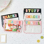 Snack Bags Clear Pouch Travel Makeup Bag Chenille Letter Bags for Zipper Pouch Clear Cosmetic Bag Clear Tote Bag Makeup Travel Bag for Women