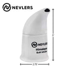 Nevlers White Himalayan Salt Inhaler for Lungs & Nose w/ 6 Oz Coarse Pink Himalayan Sea Salt | Portable Ceramic Himalayan Pink Salt Inhaler | Natural Homeopathic Sinus & Asthma Relief Smelling Salts