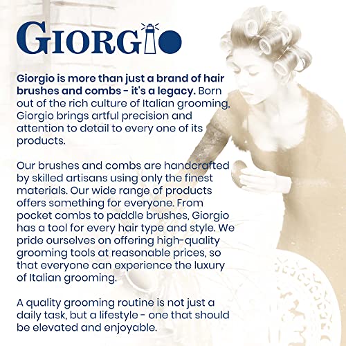 Giorgio Gentle Detangler Brush with Dual Length Bristles for Men - Scalp Massager, Detangling, and Travel Brush for All Hair Types