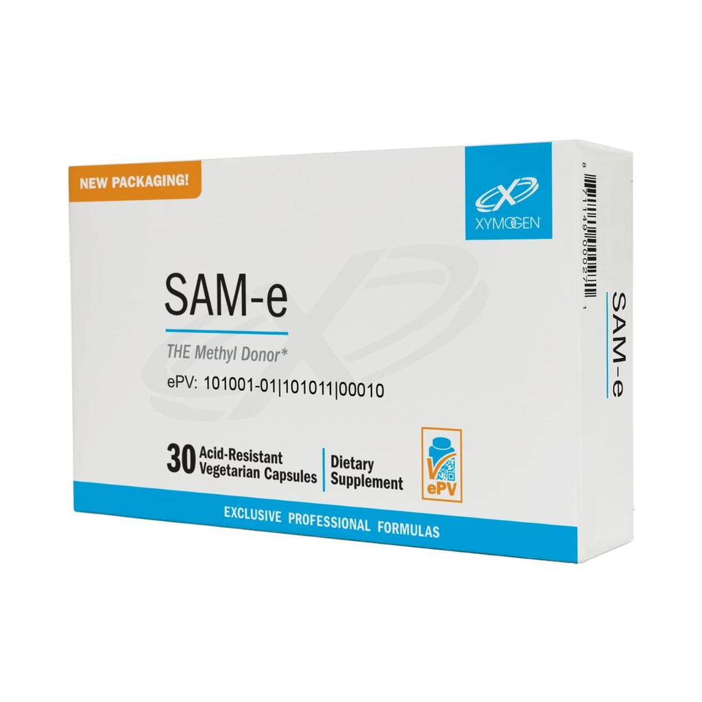 XYMOGEN SAM-e - S-Adenosyl-L-Methionine Supplement for Methylation & Cell Health Support - Gnosis’ Adomix SS Isomer - Nitrogen-Sealed Vegan Capsules - Gluten-Free & Non-GMO - 30 Capsules