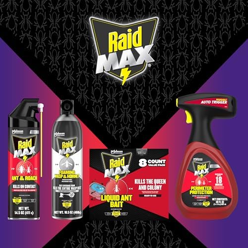 Raid Max Liquid Ant Bat; Kills Ants Where They Breed, For Indoor and Outdoor Use; 8 Bait Stations