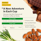 Brazilian Santos Medium Roast Coffee Beans - Single Origin Arabica Coffee Beans, Freshly Roasted to Order, Whole Bean Coffee Low Acid with Smooth Cocoa Notes, Specialty Grade and Fair Trade - 5LB