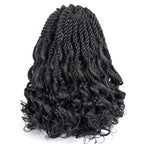 ToyoTress Boho Island Twist Crochet Hair - 12 Inch 8 Packs Short Bob Natural Black Boho Havana Twist Crochet Braids Synthetic Braiding Hair (12 Inch,8P-1B)