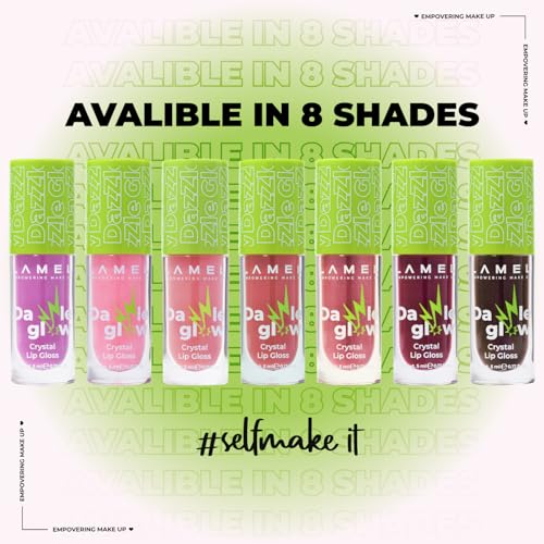Lamel Dazzle Glow Crystal Clear Lip Gloss - Hydrating, Non Sticky, High-Glossy Lip Gloss - 408 Cherry Cola
