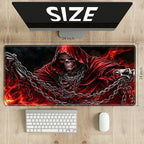 Playmats for Magic: The Gathering MTG Card Game Mat Plus 50 Pcs Card Sleeves, 24 x 14 inch TCG Mat with Stitched Edge for Commander Deck Duskmourn Board Game, Reaper with Cloak