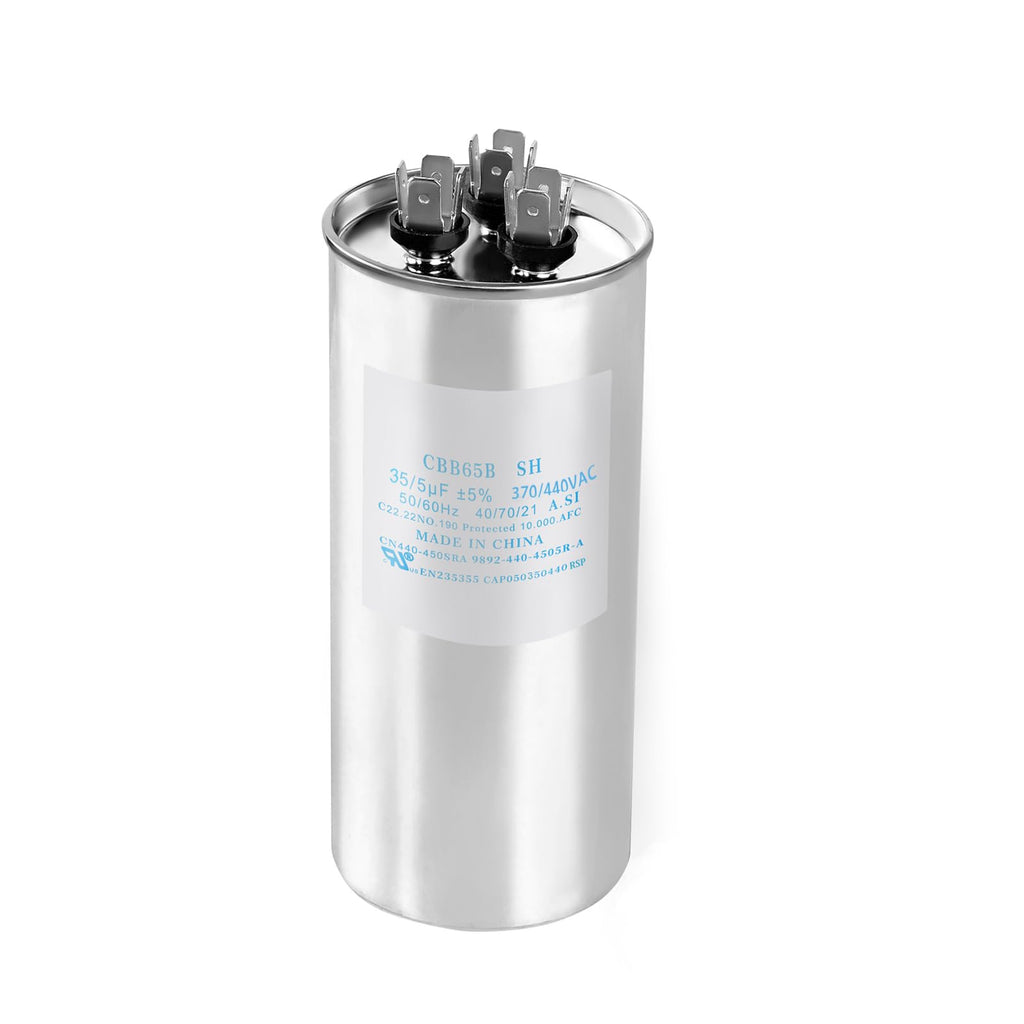 WSRXG CAP050350440rsp CAP050350440CS 35+5 µF/MFD 370/440V AC Round Dual Run Capacitor – Universal Replacement for HVAC A/C Compressor and Fan Motor