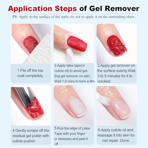 LOUINSTIC Gel Nail Polish Remover – Fast, No Soak & No Foils, Safe for Natural Nails, Healthy, Low Odor, Quick Gel Removal in 2-5 Minutes – For Gel Nail Polish & Nail Art, At-Home Manicure Solution