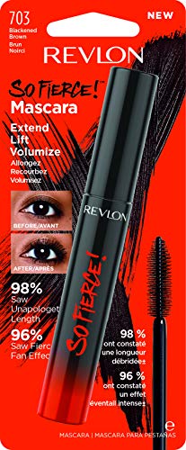 Revlon Mascara, So Fierce Eye Makeup, Lasts up to 24 Hours, No Clump, Smudge-Proof, Flake-Free, 703 Blackened Brown, 0.25 fl oz