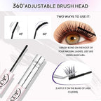 GAQQI Lash Cluster Glue & Lash Glue Remover, Lash Bond and Seal Waterproof, Long Lasting Eyelash Glue Strong Hold, Gentle Eyelash Remover for DIY Lashes(Glue+Remover Set)