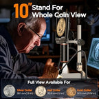 Elikliv Autofocus 4K Digital Microscope EM4K-AF, 52MP Soldering Microscope for PCB Repair, Coin Inspection & Watchmaking, 2000X Magnifier Scope, 8" IPS Screen, HDMI/USB Output, 10" Stand, 64GB Card