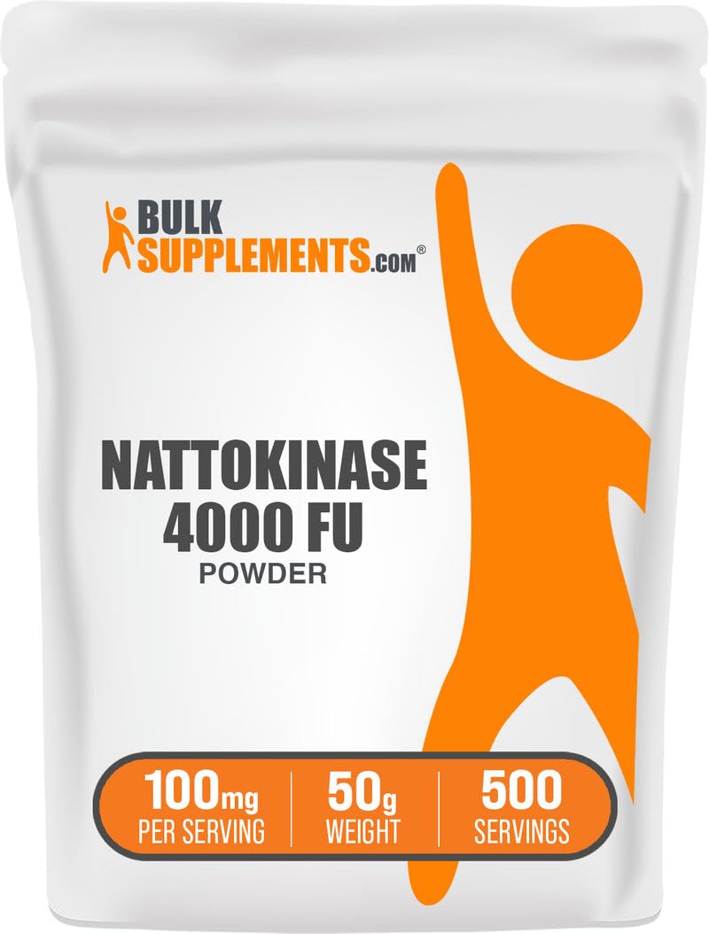 BulkSupplements.com Nattokinase Powder - Natto Powder, Nattokinase Supplement, Nattokinase 4000 FU - Sourced from Natto Extract, 100mg per Serving, 50g (1.8 oz) (Pack of 1)